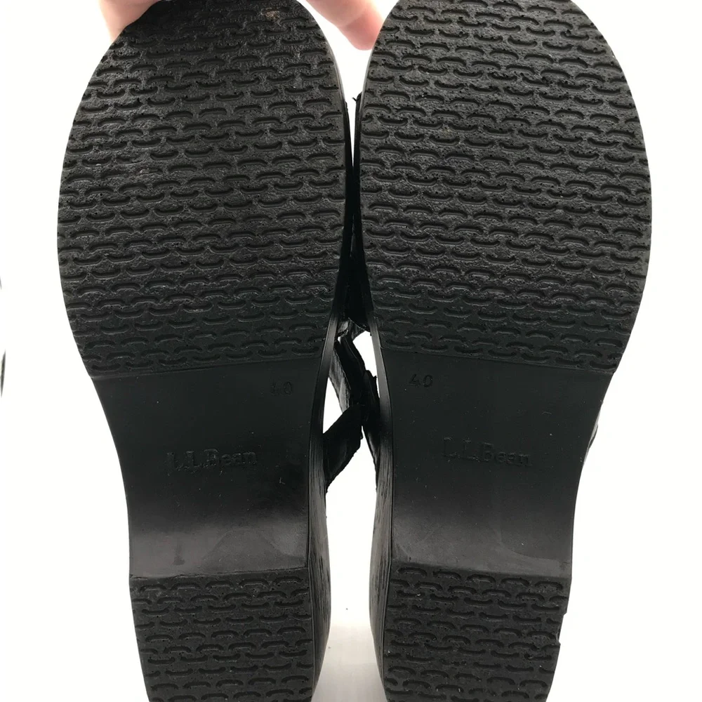 L.L. Bean Women’s Black Slip On Wedge Slide Sandals US Size 9 EU 40 - Picture 7 of 12